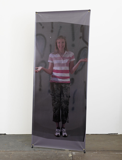 banner of blonde woman with open arms