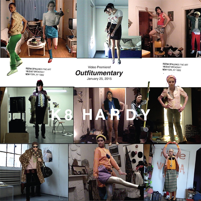 Poster for outfitumentary premiere made up of photos of K8 Hardy outfits