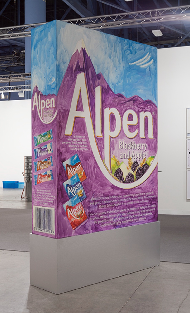 image of giant box of Alpen cereal on pedestal